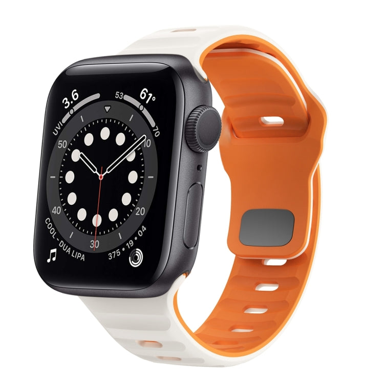 Wave Texture Reverse Buckle Silicone Watch Band, For Apple Watch Series 6 40mm, For Apple Watch Series 6 44mm