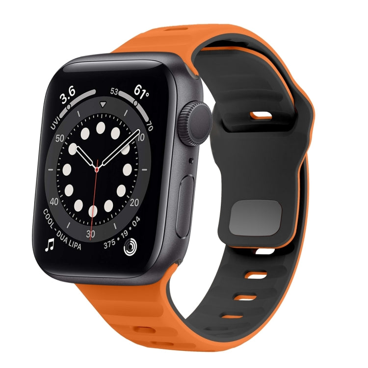 Wave Texture Reverse Buckle Silicone Watch Band, For Apple Watch Series 6 40mm, For Apple Watch Series 6 44mm