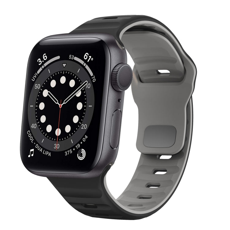 Wave Texture Reverse Buckle Silicone Watch Band, For Apple Watch Series 6 40mm, For Apple Watch Series 6 44mm