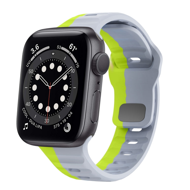 Wave Texture Reverse Buckle Silicone Watch Band, For Apple Watch Series 6 40mm, For Apple Watch Series 6 44mm