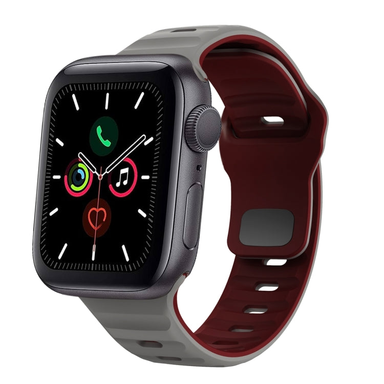 Wave Texture Reverse Buckle Silicone Watch Band, For Apple Watch Series 5 44mm, For Apple Watch Series 5 40mm