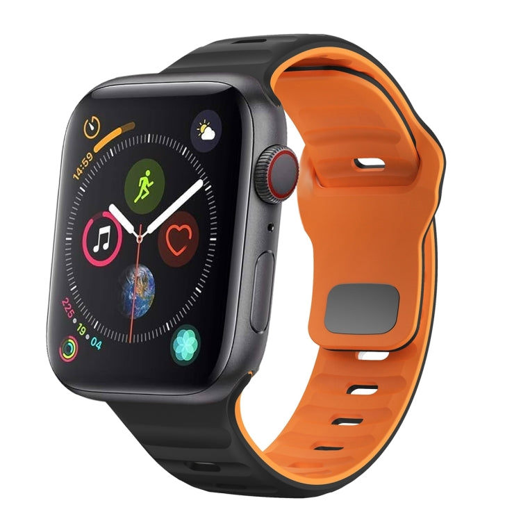 Wave Texture Reverse Buckle Silicone Watch Band, For Apple Watch Series 4 44mm, For Apple Watch Series 4 40mm