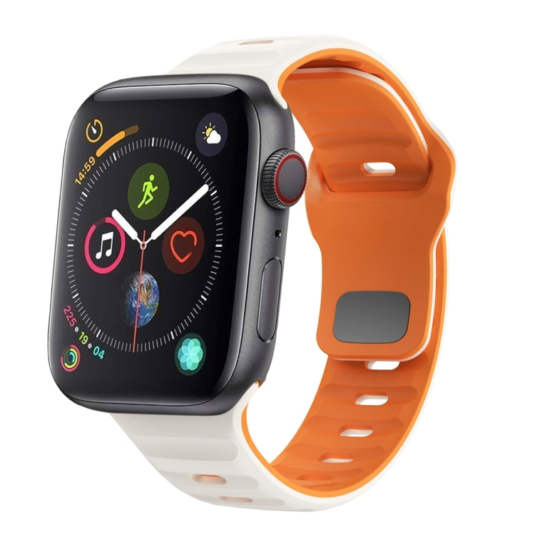 Wave Texture Reverse Buckle Silicone Watch Band, For Apple Watch Series 4 44mm, For Apple Watch Series 4 40mm