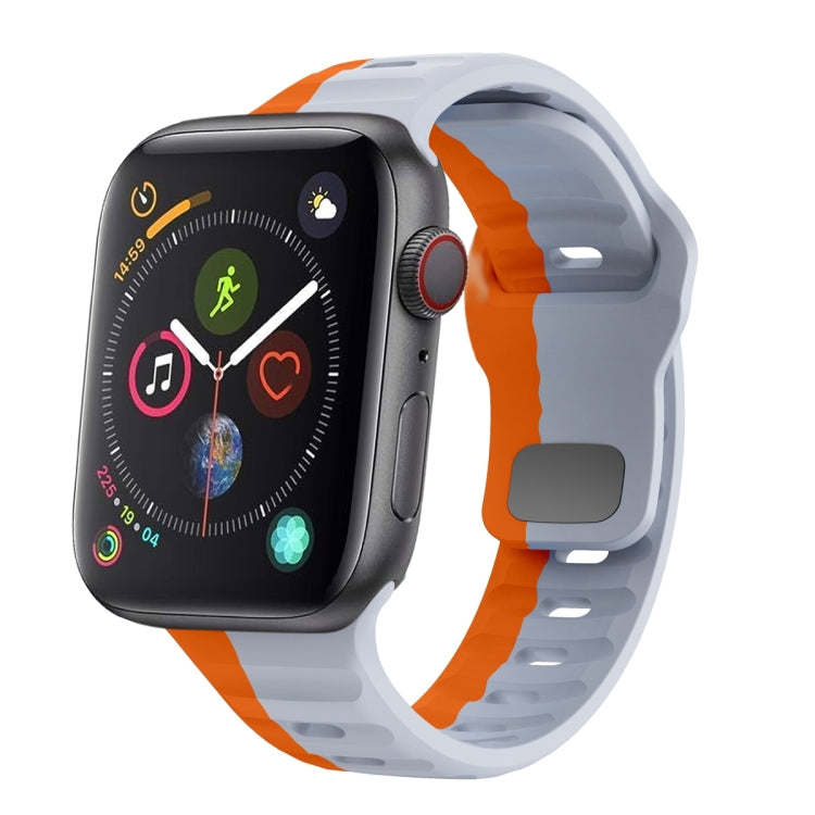 Wave Texture Reverse Buckle Silicone Watch Band, For Apple Watch Series 4 44mm, For Apple Watch Series 4 40mm