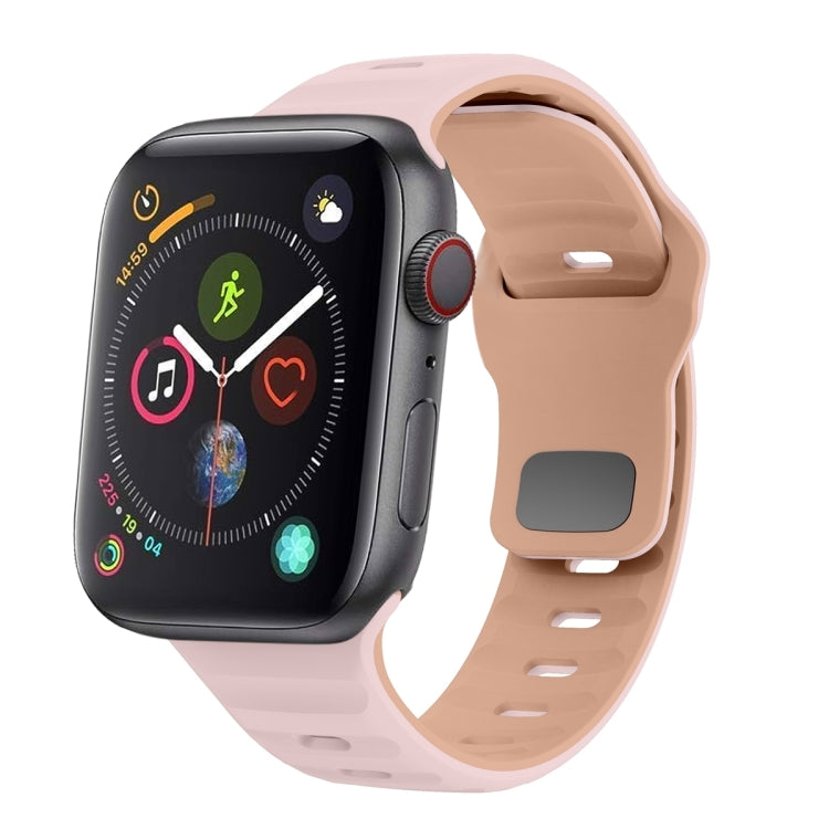 Wave Texture Reverse Buckle Silicone Watch Band, For Apple Watch Series 4 44mm, For Apple Watch Series 4 40mm