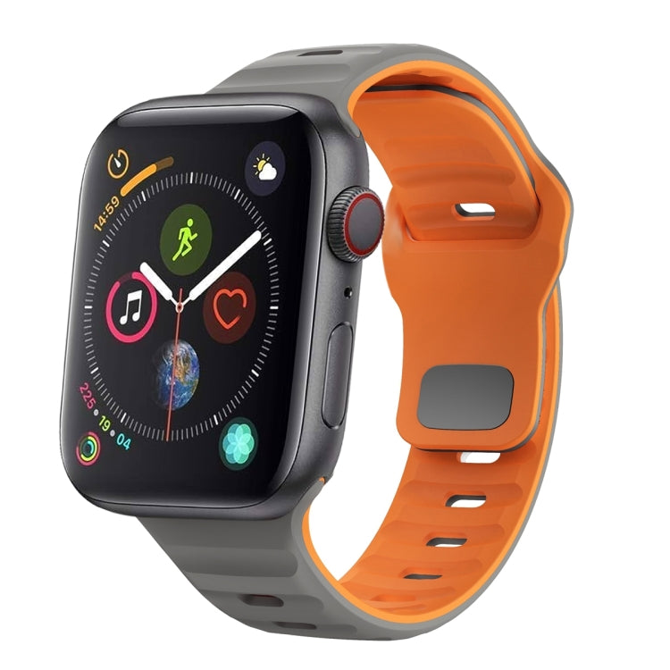 Wave Texture Reverse Buckle Silicone Watch Band, For Apple Watch Series 4 44mm, For Apple Watch Series 4 40mm