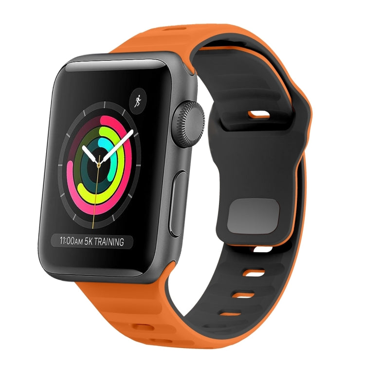 Wave Texture Reverse Buckle Silicone Watch Band, For Apple Watch Series 3 38mm, For Apple Watch Series 3 42mm