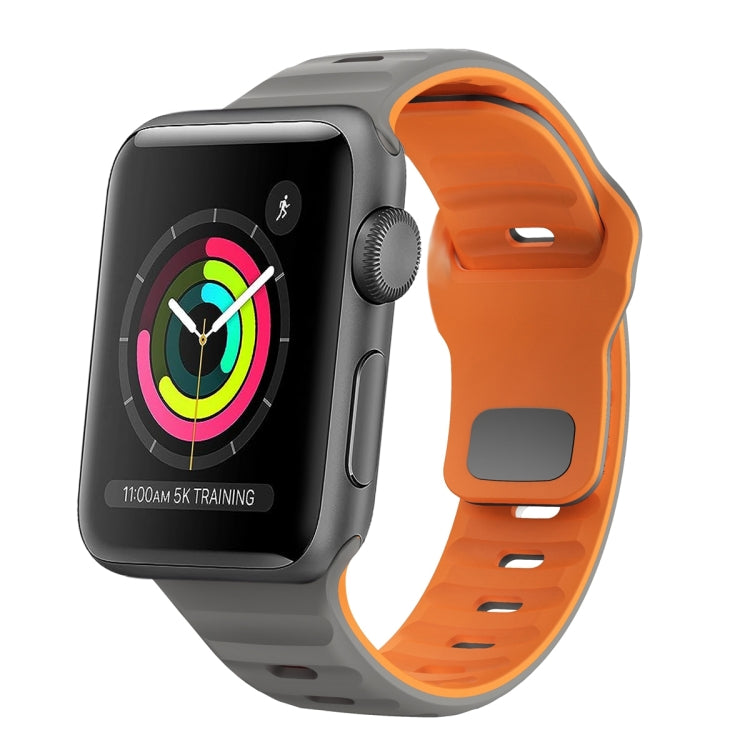 Wave Texture Reverse Buckle Silicone Watch Band, For Apple Watch Series 3 38mm, For Apple Watch Series 3 42mm