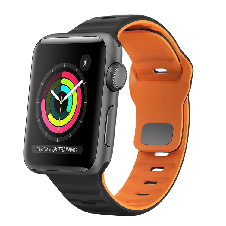 Wave Texture Reverse Buckle Silicone Watch Band, For Apple Watch Series 3 38mm, For Apple Watch Series 3 42mm