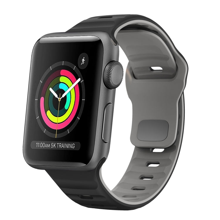 Wave Texture Reverse Buckle Silicone Watch Band, For Apple Watch Series 3 38mm, For Apple Watch Series 3 42mm