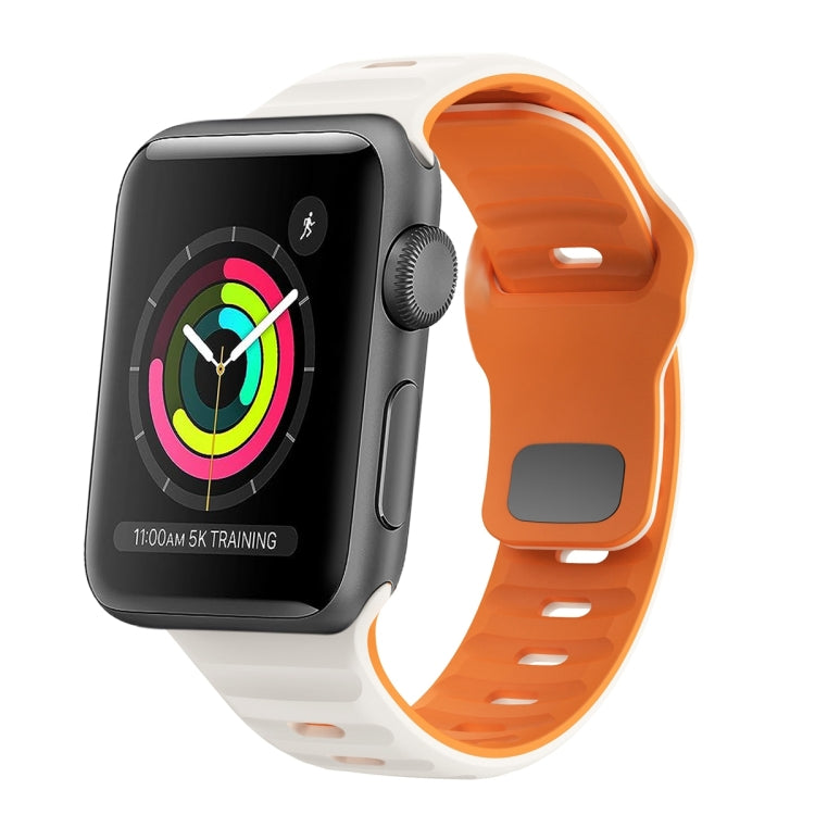 Wave Texture Reverse Buckle Silicone Watch Band, For Apple Watch 42mm, For Apple Watch 38mm