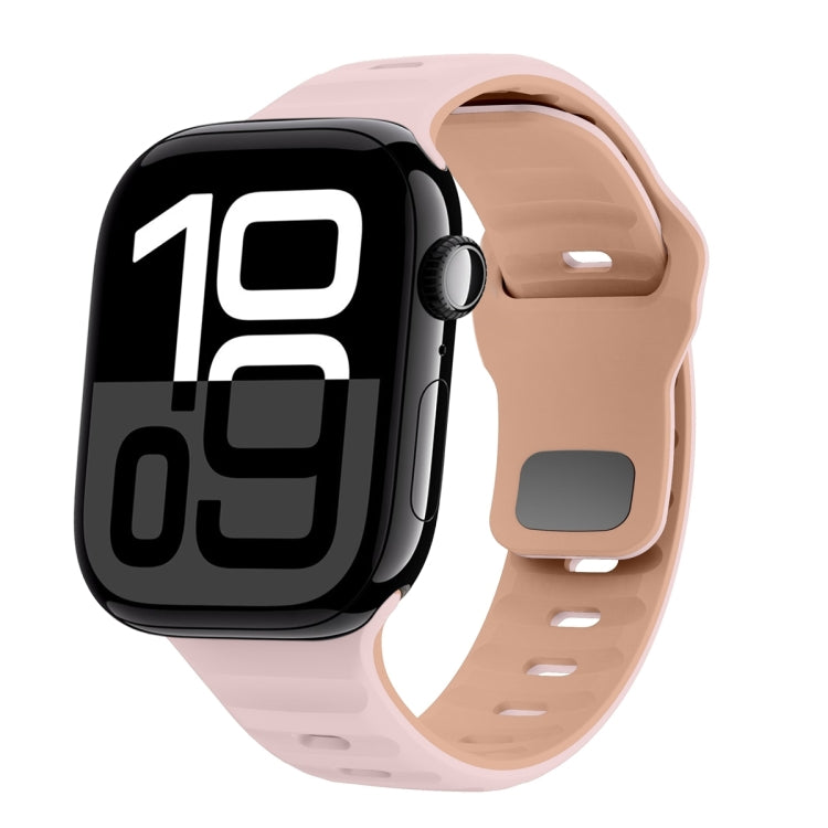 Wave Texture Reverse Buckle Silicone Watch Band, For Apple Watch Series 10 46mm, For Apple Watch Series 10 42mm