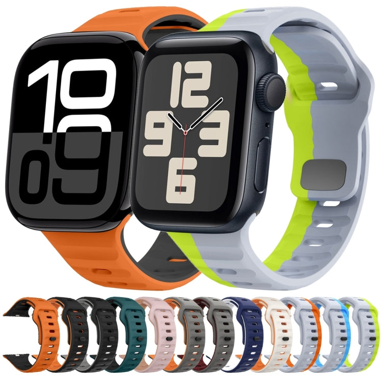 Wave Texture Reverse Buckle Silicone Watch Band, For Apple Watch 42mm, For Apple Watch 38mm