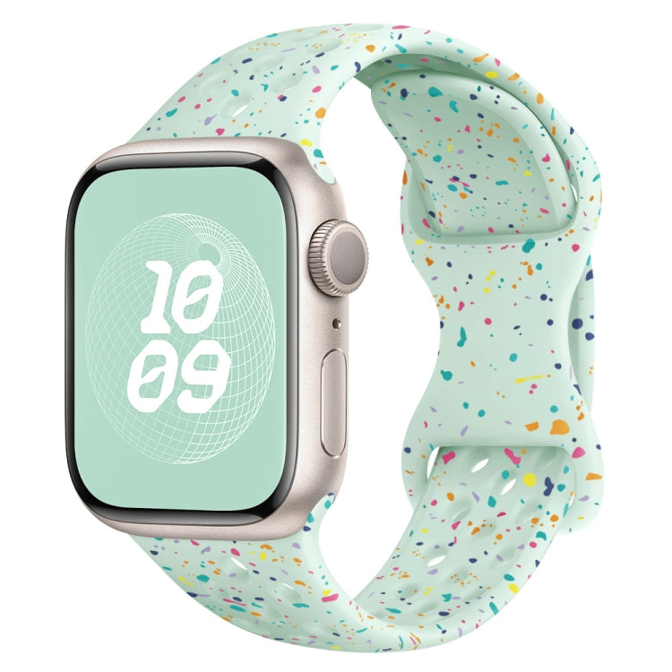 Hole Style Butterfly Buckle Camouflage Silicone Watch Band, For Apple Watch SE 2023 44mm, For Apple Watch SE 2023 40mm