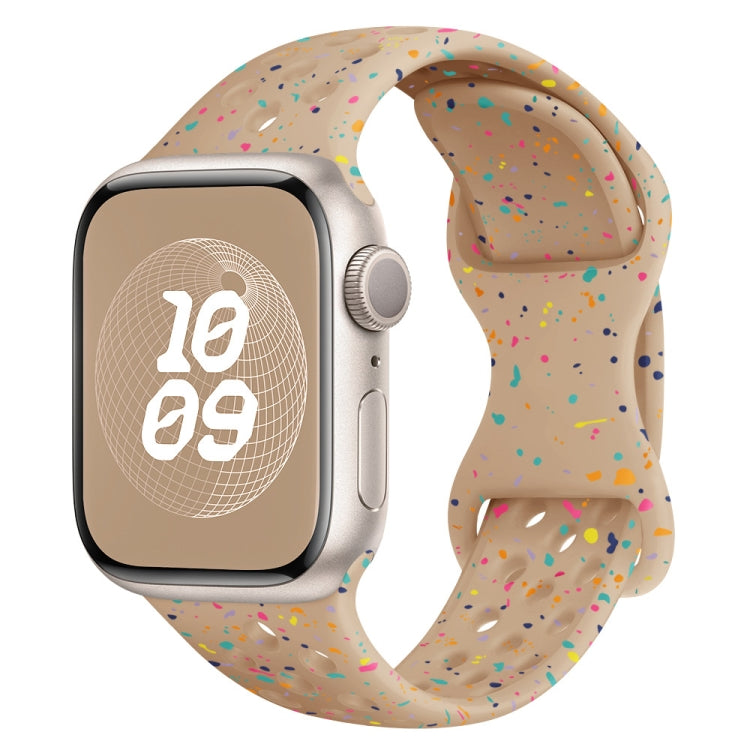 Hole Style Butterfly Buckle Camouflage Silicone Watch Band, For Apple Watch SE 2023 44mm, For Apple Watch SE 2023 40mm