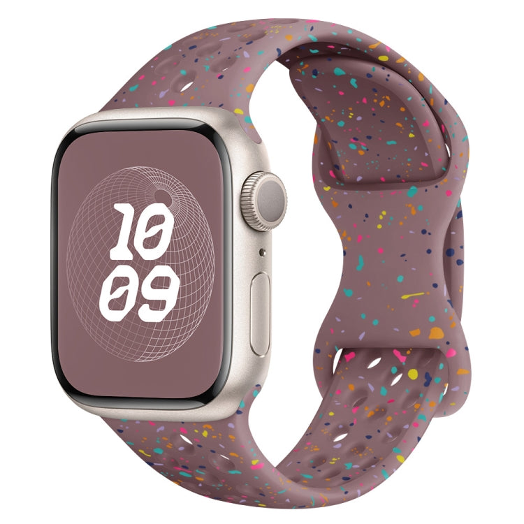 Hole Style Butterfly Buckle Camouflage Silicone Watch Band, For Apple Watch SE 2023 44mm, For Apple Watch SE 2023 40mm