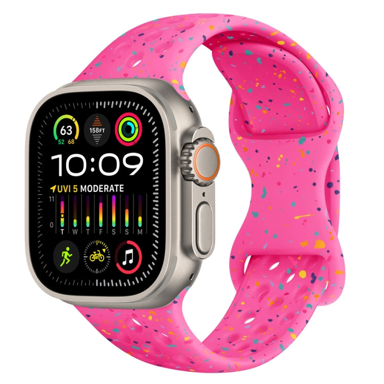 Hole Style Butterfly Buckle Camouflage Silicone Watch Band, For Apple Watch Ultra 2 49mm, For Apple Watch Series 9 45mm