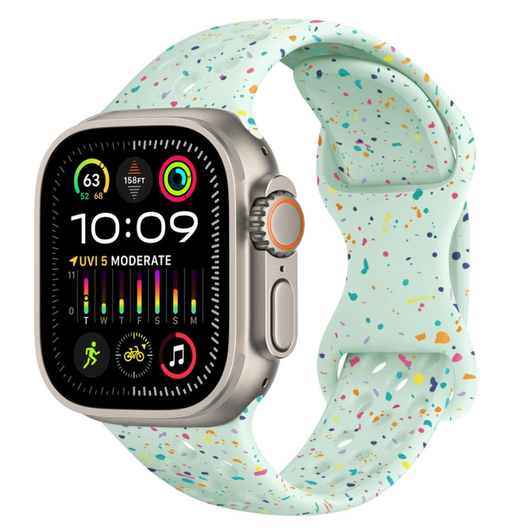 Hole Style Butterfly Buckle Camouflage Silicone Watch Band, For Apple Watch Ultra 2 49mm, For Apple Watch Series 9 45mm