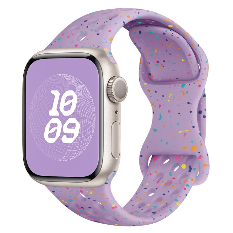 Hole Style Butterfly Buckle Camouflage Silicone Watch Band, For Apple Watch Ultra 2 49mm, For Apple Watch Series 9 45mm