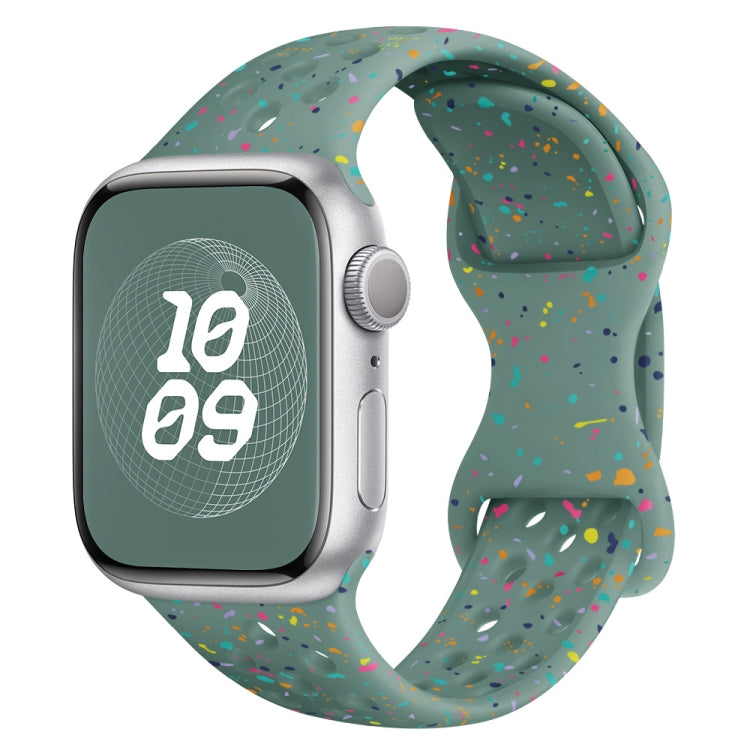 Hole Style Butterfly Buckle Camouflage Silicone Watch Band, For Apple Watch Ultra 2 49mm, For Apple Watch Series 9 45mm