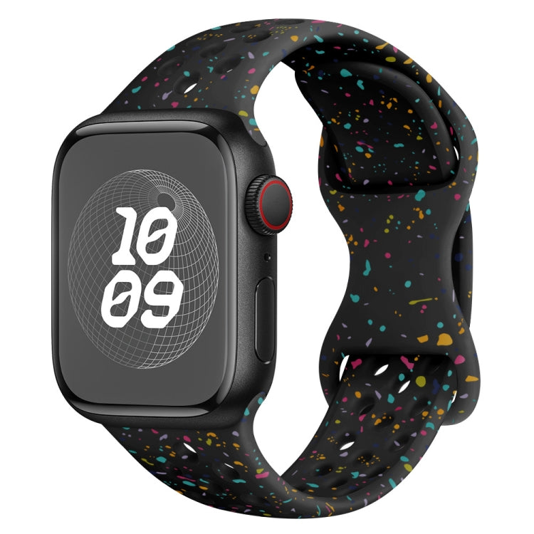 Hole Style Butterfly Buckle Camouflage Silicone Watch Band, For Apple Watch Series 4 44mm, For Apple Watch Series 4 40mm