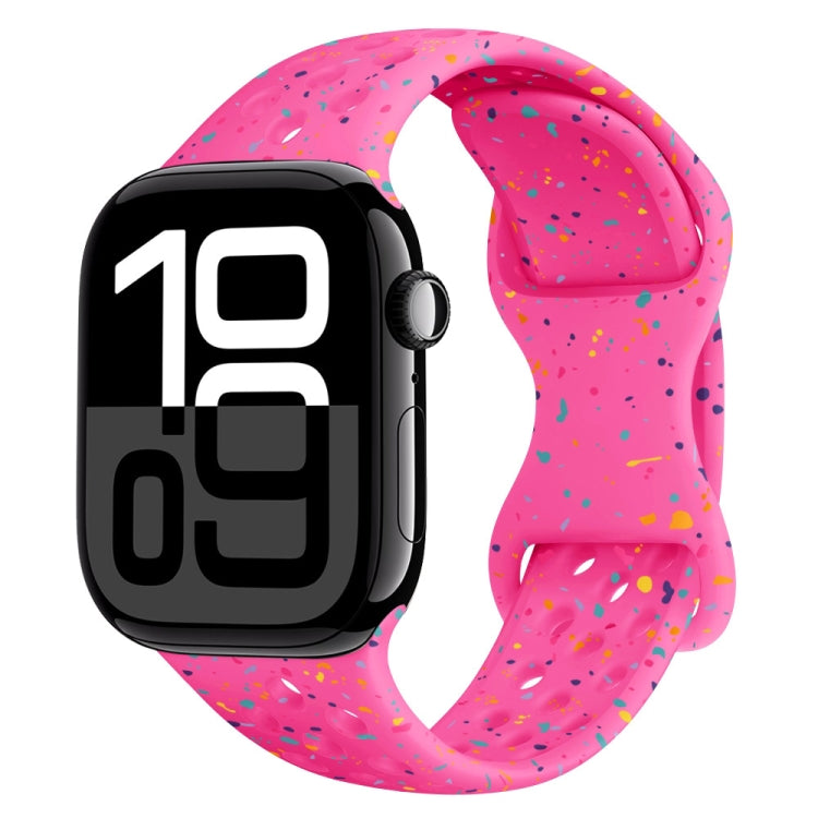 Hole Style Butterfly Buckle Camouflage Silicone Watch Band, For Apple Watch Series 10 46mm, For Apple Watch Series 10 42mm