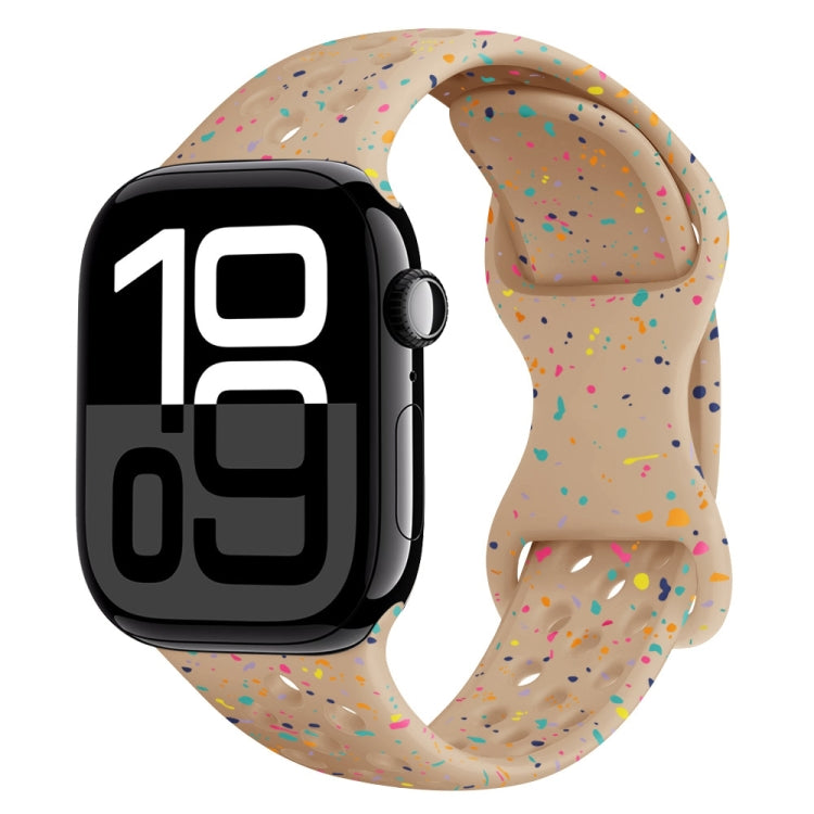 Hole Style Butterfly Buckle Camouflage Silicone Watch Band, For Apple Watch Series 10 46mm, For Apple Watch Series 10 42mm