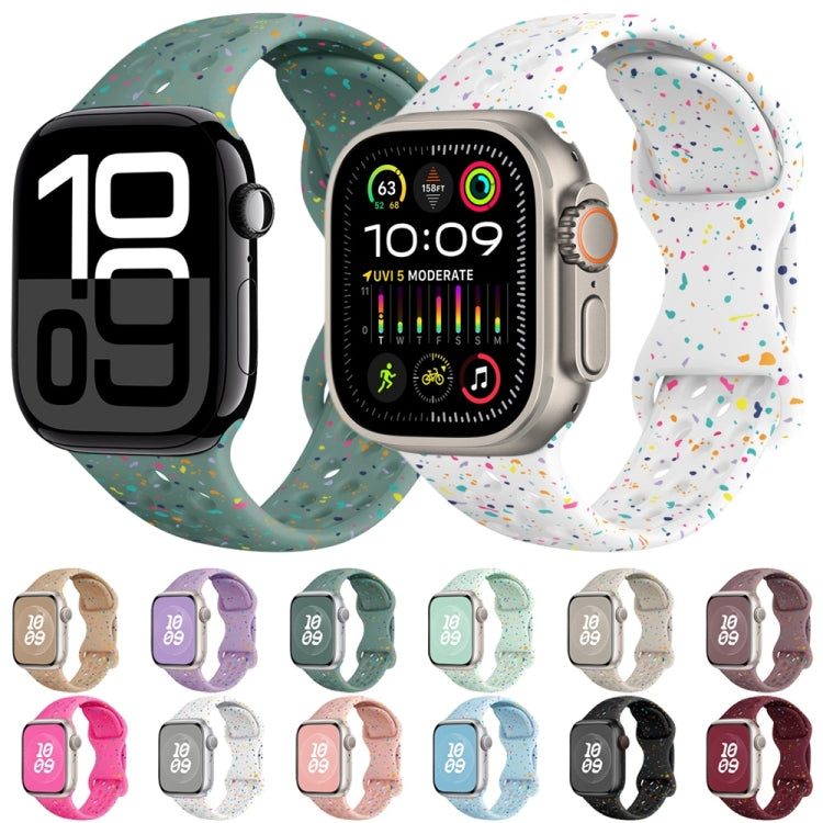 Hole Style Butterfly Buckle Camouflage Silicone Watch Band, For Apple Watch Series 6 40mm, For Apple Watch Series 6 44mm