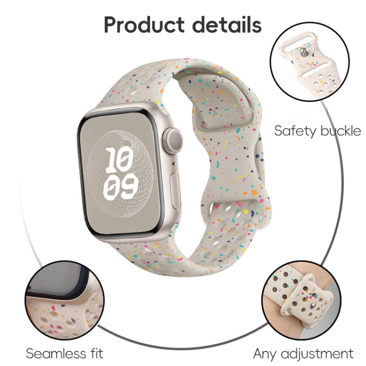 Hole Style Butterfly Buckle Camouflage Silicone Watch Band, For Apple Watch Series 7 41mm, For Apple Watch Series 7 45mm