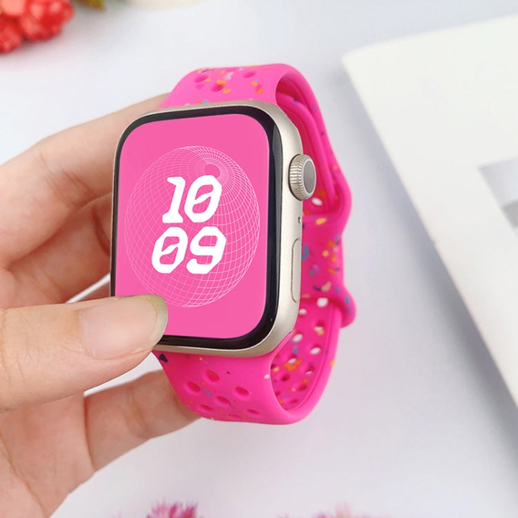 Hole Style Butterfly Buckle Camouflage Silicone Watch Band, For Apple Watch Series 10 46mm, For Apple Watch Series 10 42mm