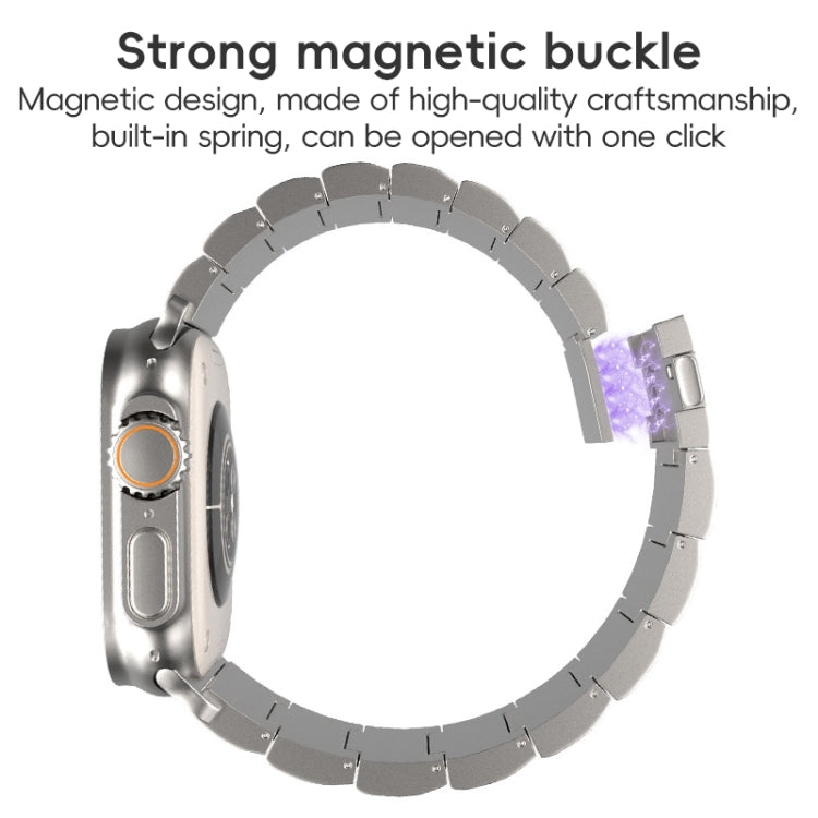 One-Bead Magnetic Buckle Titanium Metal Watch Band, For Apple Watch Series 9 41mm, For Apple Watch Ultra 49mm, For Apple Watch Series 8 41mm, For Apple Watch Series 8 45mm, For Apple Watch SE 2022 40mm, For Apple Watch SE 2022 44mm