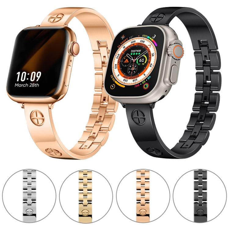 Cross Bracelet Stainless Steel Watch Band, For Apple Watch Series 8 41mm, For Apple Watch Series 8 45mm, For Apple Watch SE 2022 40mm, For Apple Watch SE 2022 44mm, For Apple Watch Series 7 41mm, For Apple Watch Series 7 45mm