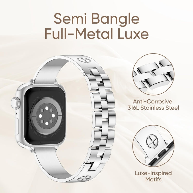 Cross Bracelet Stainless Steel Watch Band, For Apple Watch Series 5 44mm, For Apple Watch Series 5 40mm, For Apple Watch Series 4 44mm, For Apple Watch Series 4 40mm, For Apple Watch Series 3 38mm, For Apple Watch Series 3 42mm