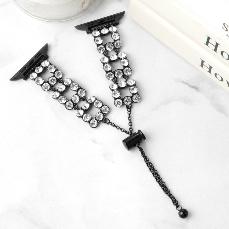 Rhinestone Metal Bracelet Watch Band, For Apple Watch Series 4 44mm, For Apple Watch Series 4 40mm, For Apple Watch Series 3 38mm, For Apple Watch Series 3 42mm, For Apple Watch Series 2 42mm, For Apple Watch Series 2 38mm
