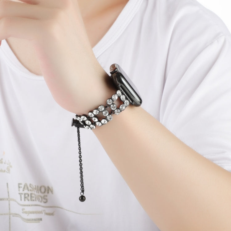 Rhinestone Metal Bracelet Watch Band, For Apple Watch Series 4 44mm, For Apple Watch Series 4 40mm, For Apple Watch Series 3 38mm, For Apple Watch Series 3 42mm, For Apple Watch Series 2 42mm, For Apple Watch Series 2 38mm