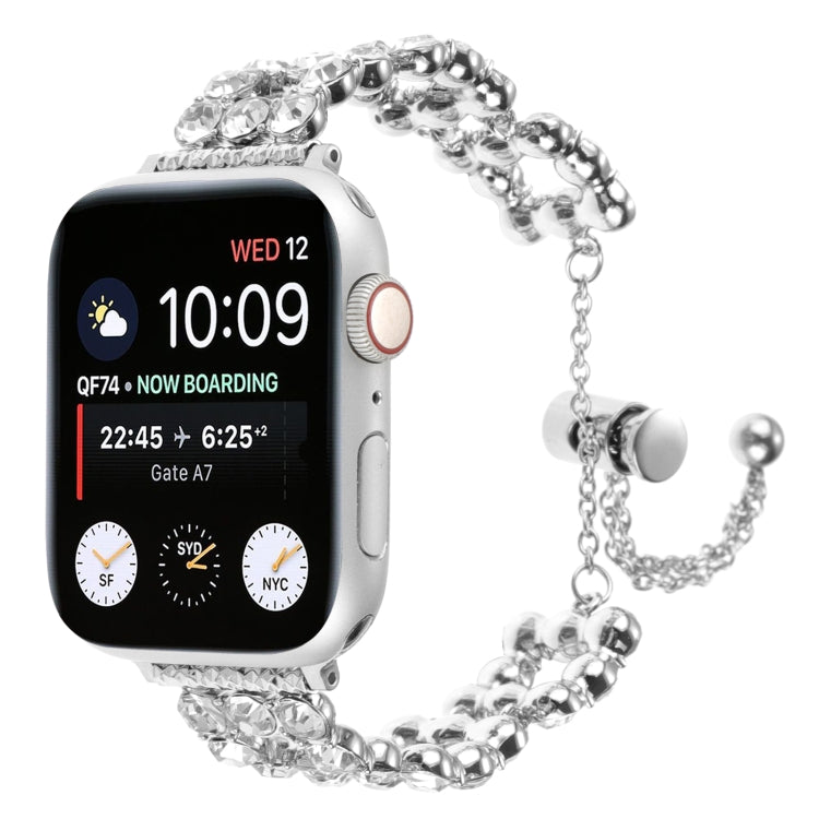 Rhinestone Metal Bracelet Watch Band, For Apple Watch Series 4 44mm, For Apple Watch Series 4 40mm, For Apple Watch Series 3 38mm, For Apple Watch Series 3 42mm, For Apple Watch Series 2 42mm, For Apple Watch Series 2 38mm