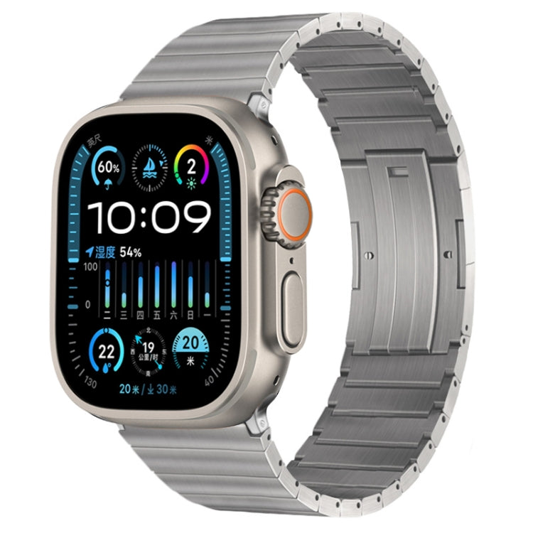 PG60 Single Bead Bamboo Joint Titanium Metal Watch Band, For Apple Watch Series 10 46mm, For Apple Watch Series 10 42mm, For Apple Watch SE 2023 44mm, For Apple Watch SE 2023 40mm, For Apple Watch Ultra 2 49mm, For Apple Watch Series 9 45mm������������...