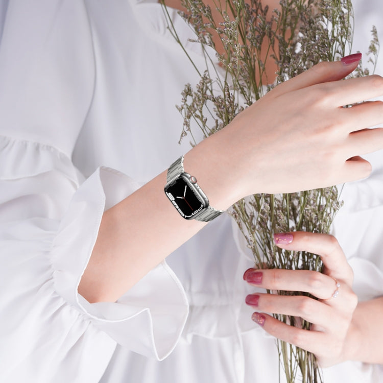 PG63 Three-Bead Protrusion Titanium Metal Watch Band, For Apple Watch Series 8 41mm, For Apple Watch Series 8 45mm, For Apple Watch SE 2022 40mm, For Apple Watch SE 2022 44mm, For Apple Watch Series 7 41mm, For Apple Watch Series 7 45mm����������������...