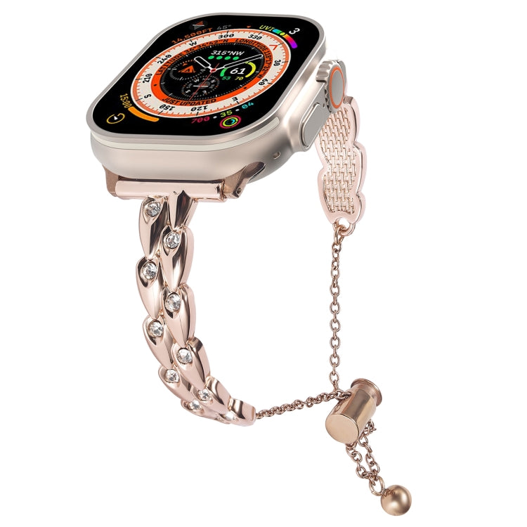 Rhinestone Peacock Metal Bracelet Watch Band, For Apple Watch SE 2023 44mm, For Apple Watch SE 2023 40mm, For Apple Watch Ultra 2 49mm, For Apple Watch Series 9 45mm, For Apple Watch Series 9 41mm, For Apple Watch Ultra 49mm