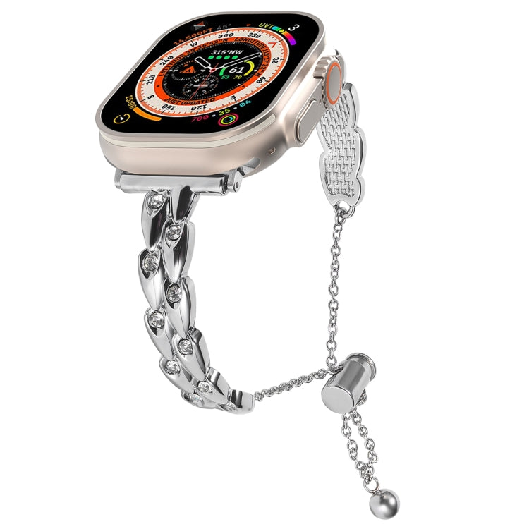 Rhinestone Peacock Metal Bracelet Watch Band, For Apple Watch SE 2023 44mm, For Apple Watch SE 2023 40mm, For Apple Watch Ultra 2 49mm, For Apple Watch Series 9 45mm, For Apple Watch Series 9 41mm, For Apple Watch Ultra 49mm