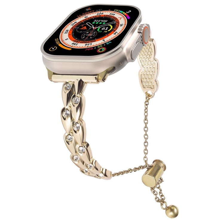 Rhinestone Peacock Metal Bracelet Watch Band, For Apple Watch SE 2023 44mm, For Apple Watch SE 2023 40mm, For Apple Watch Ultra 2 49mm, For Apple Watch Series 9 45mm, For Apple Watch Series 9 41mm, For Apple Watch Ultra 49mm