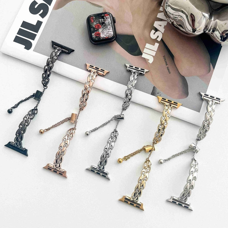 Rhinestone Peacock Metal Bracelet Watch Band