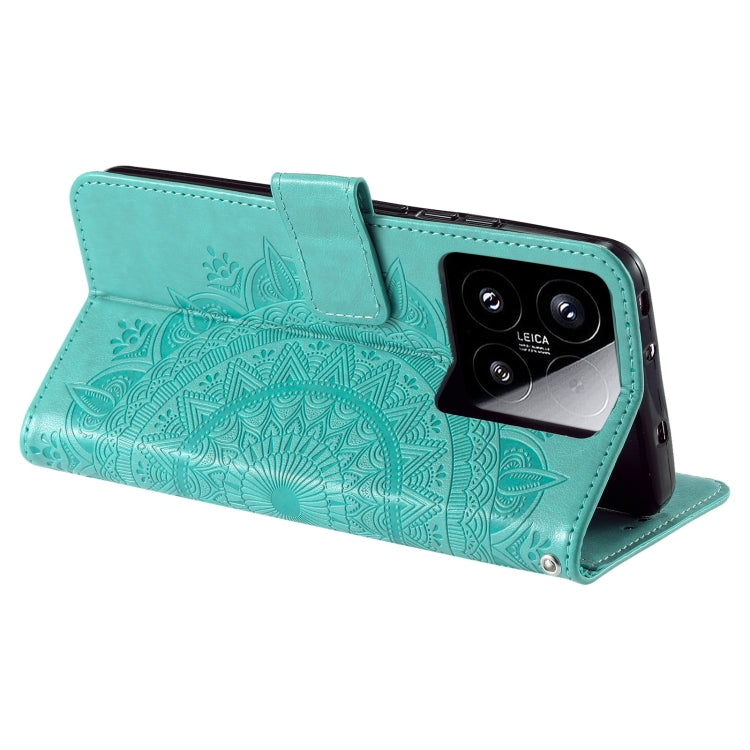 Totem Flower Embossed Leather Phone Case with Lanyard, For Xiaomi 15, For Xiaomi 14T Pro, For Xiaomi 14T