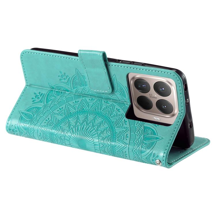 Totem Flower Embossed Leather Phone Case with Lanyard, For Xiaomi 15T Pro, For Xiaomi 15T, For Xiaomi 15 Pro