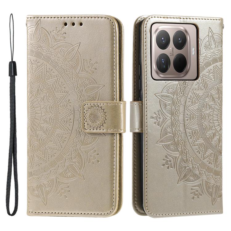 Totem Flower Embossed Leather Phone Case with Lanyard, For Xiaomi 15T Pro, For Xiaomi 15T, For Xiaomi 15 Pro