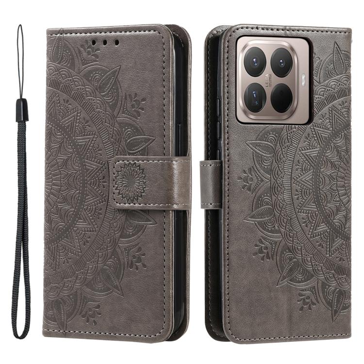 Totem Flower Embossed Leather Phone Case with Lanyard, For Xiaomi 15T Pro, For Xiaomi 15T, For Xiaomi 15 Pro