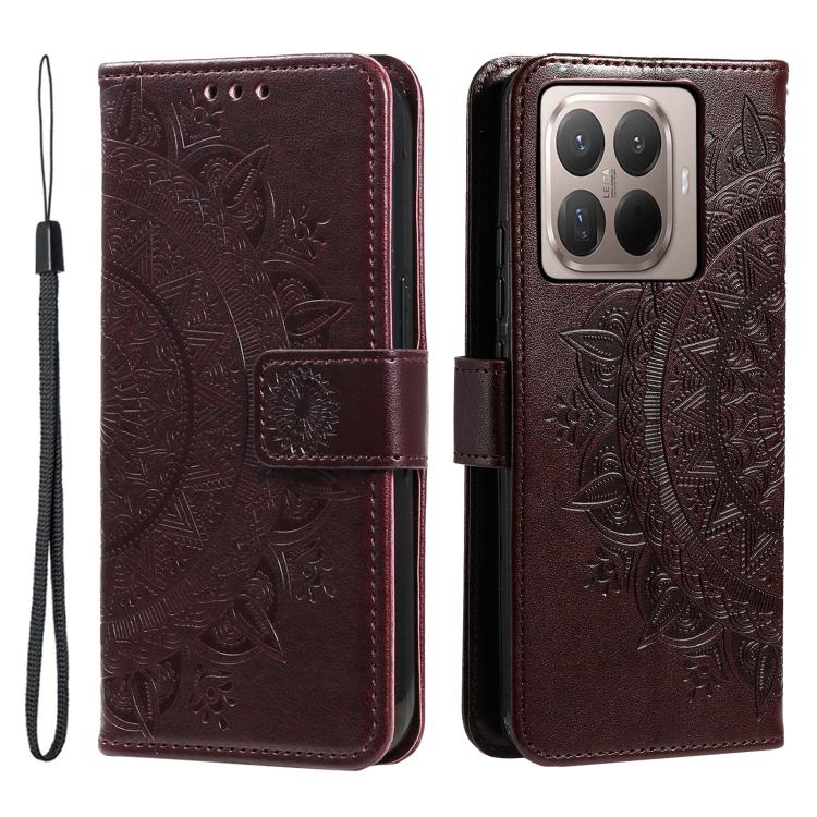 Totem Flower Embossed Leather Phone Case with Lanyard, For Xiaomi 15T Pro, For Xiaomi 15T, For Xiaomi 15 Pro