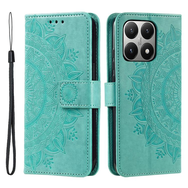 Totem Flower Embossed Leather Phone Case with Lanyard, For Xiaomi 15T Pro, For Xiaomi 15T, For Xiaomi 15 Pro