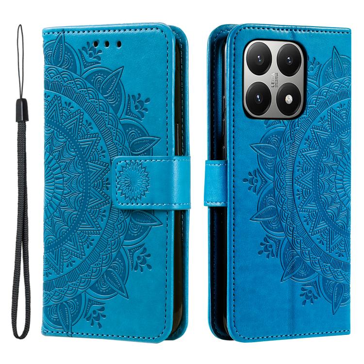 Totem Flower Embossed Leather Phone Case with Lanyard, For Xiaomi 15T Pro, For Xiaomi 15T, For Xiaomi 15 Pro