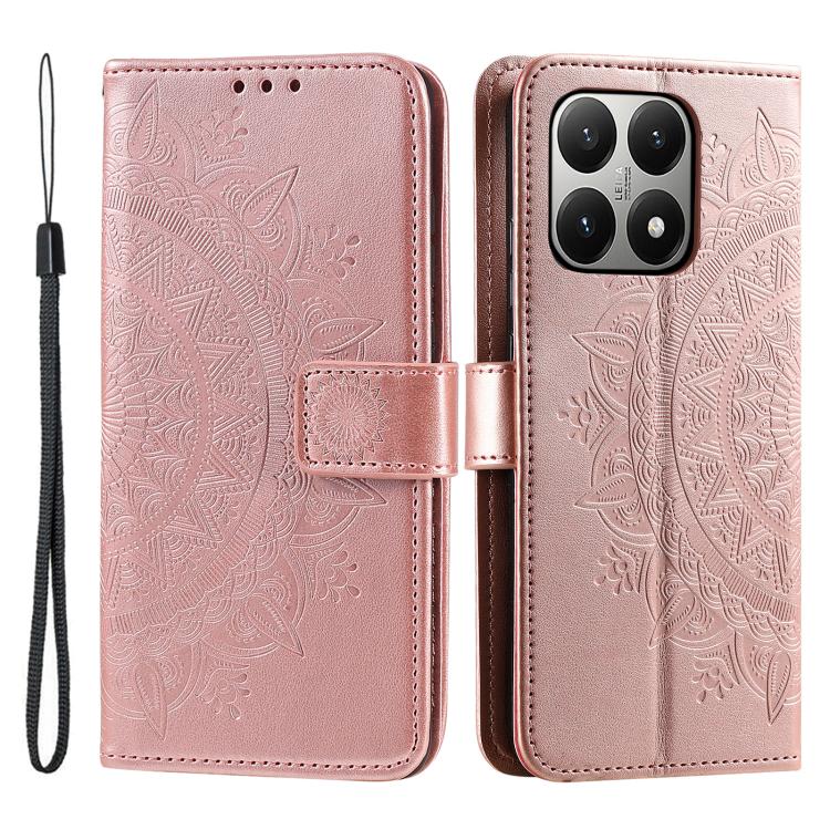 Totem Flower Embossed Leather Phone Case with Lanyard, For Xiaomi 15T Pro, For Xiaomi 15T, For Xiaomi 15 Pro